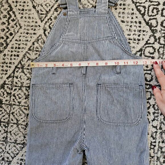 Dotty Dungarees Railroad Stripe Shortalls Size 5-6 years - Picture 5 of 5
